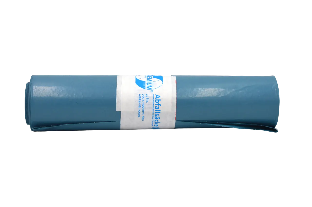 DEISS PREMIUM Abfallsäcke 120 Liter, Recycling-LDPE blau - Medical Deal